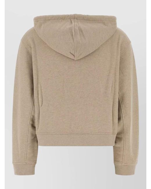 Maison Kitsuné Natural Cotton Hooded Sweatshirt Long Sleeve Design