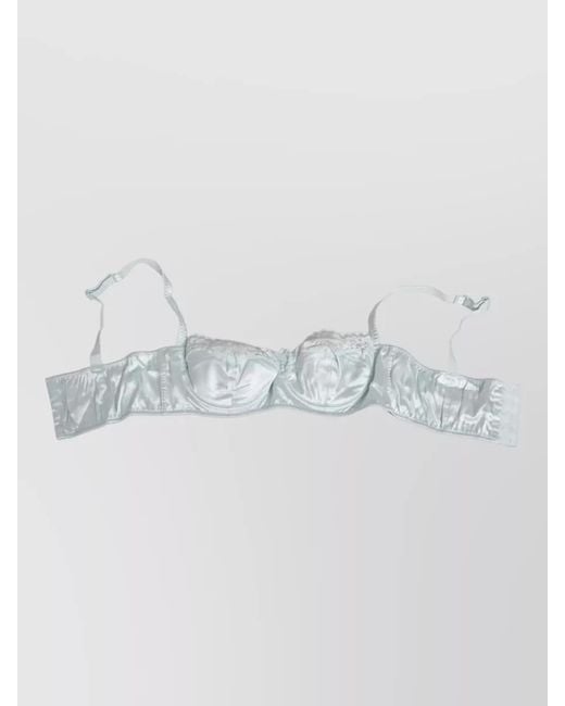 Dolce & Gabbana Metallic Silk Semi Padded Balconette Underwear Satin Bra