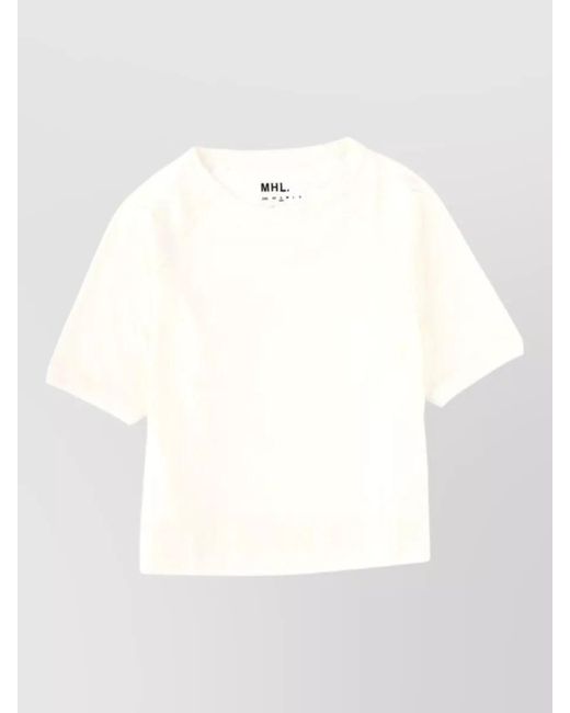 Margaret Howell Natural Raglan Crew Neck Plain Short Sleeve T-Shirt