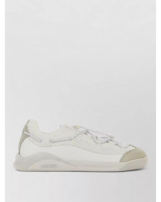 Moon Boot White Fabric Low-Top Sneakers