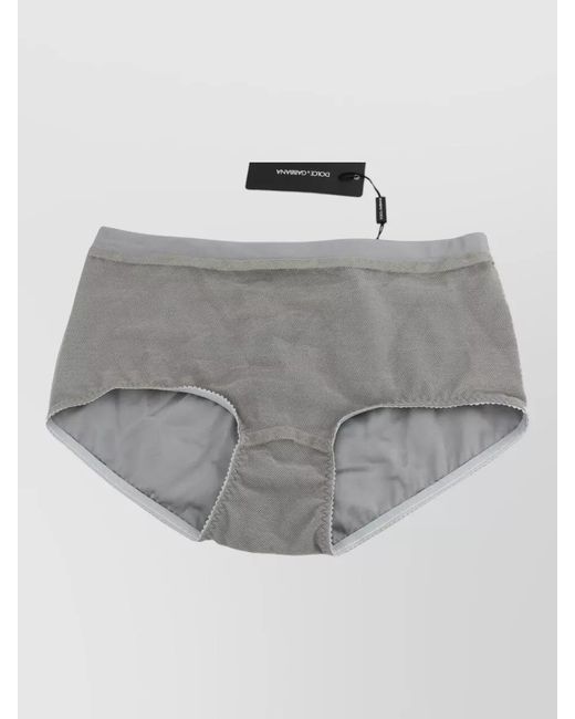 Dolce & Gabbana Gray High Rise Mesh Silk Lingerie Bottoms