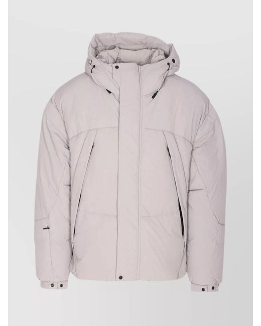 JG1 Pink Down Hooded Puffer Jacket for men