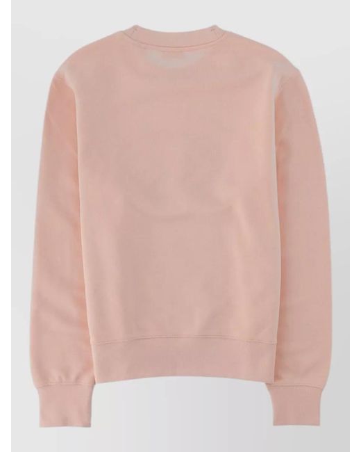 Burberry Pink Checked Crew Neck Top Long Sleeves