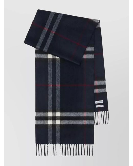 Burberry Blue Oversized Check Cashmere Scarf