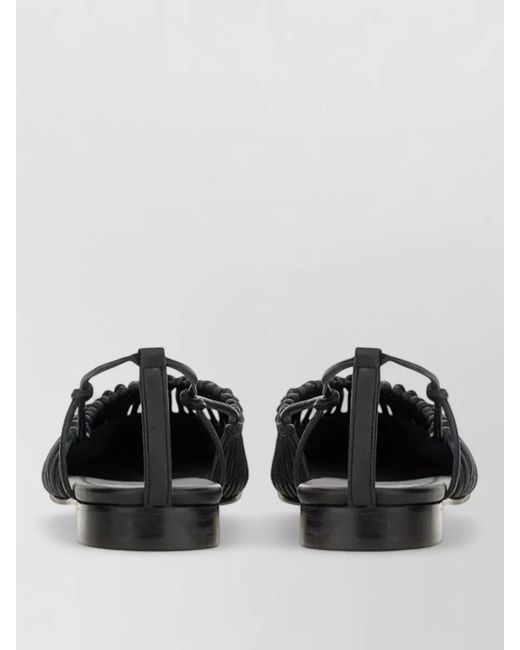 Hereu Black Mantera Flat Braided Open Toe Sandals