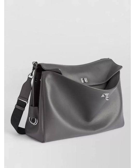 Balenciaga Gray Leather Messenger Shoulder Bag for men