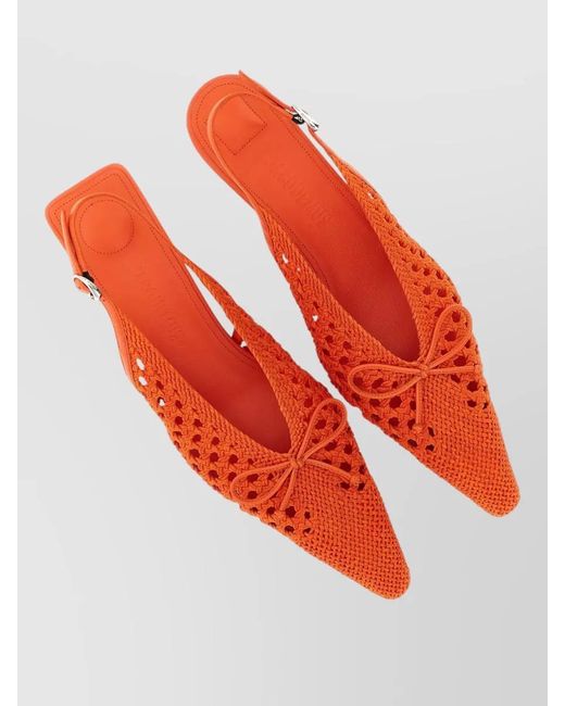 Jacquemus Red Les Slingbacks Cubisto B Kitten Heel Pumps