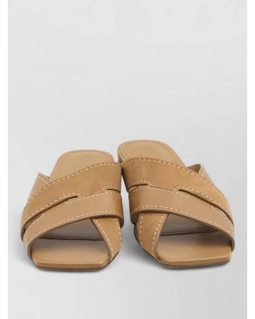 Tod's Natural Leather Slides