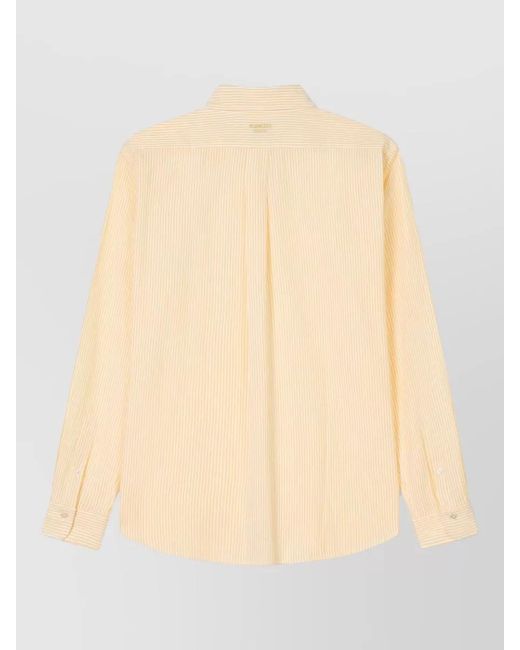 KENZO Natural Seersucker Cotton Shirt Boke Flower Embroidery for men