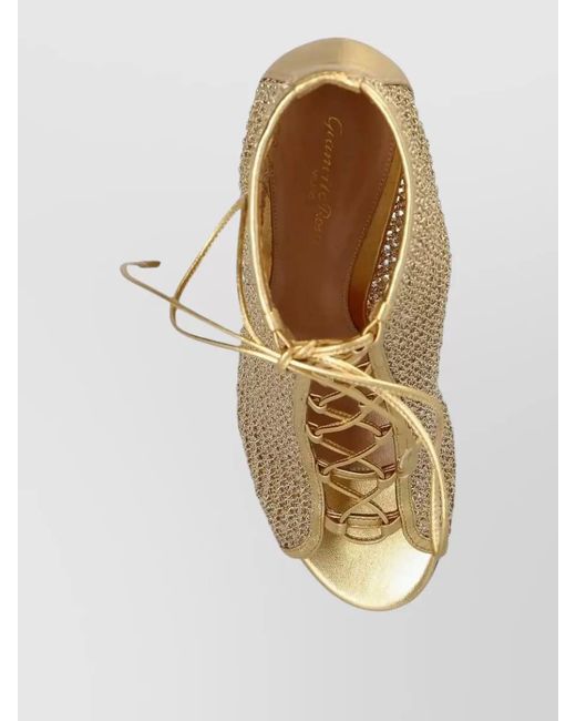 Gianvito Rossi Natural Lace Up Nappa Itaca High Heel Sandals