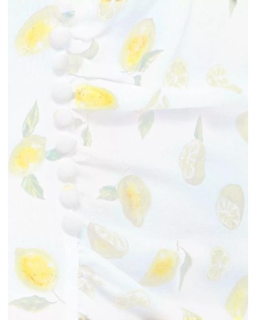 Mar De Margaritas Metallic Knee Length Dress Lemon Motif