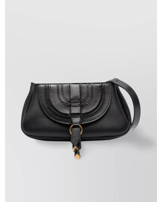Chloé Black Marcie Calf Leather Shoulder Bag