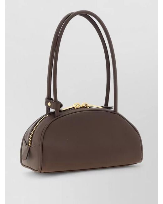 Miu Miu Brown Beau Small Leather Shoulder Bowling Bag