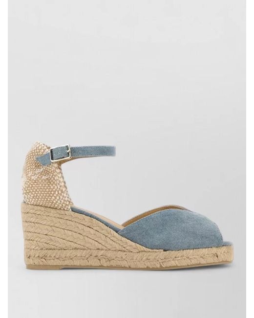 Castaner Multicolor Bianca Canvas Wedges Ankle Strap Espadrilles