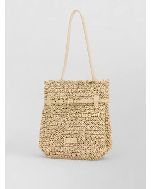 MANU Atelier Natural Raffia Mini Tote Du Jour Shoulder Bag