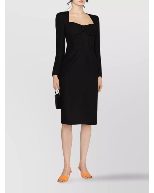 Roland Mouret Black Wool And Silk Blend Tube Dress Midi
