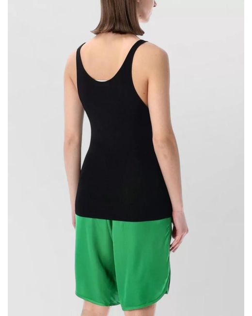 Frankie Shop Green Ribbed Slim-Fit Scoop-Neck Tank Top