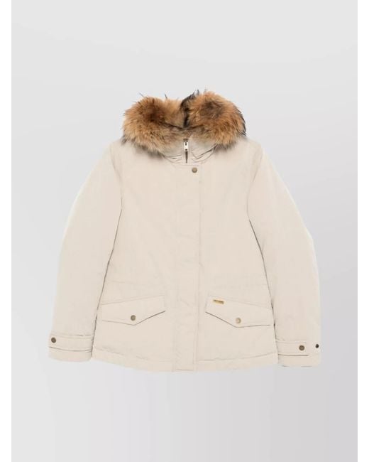 Woolrich Natural Short Down Puffer Jacket