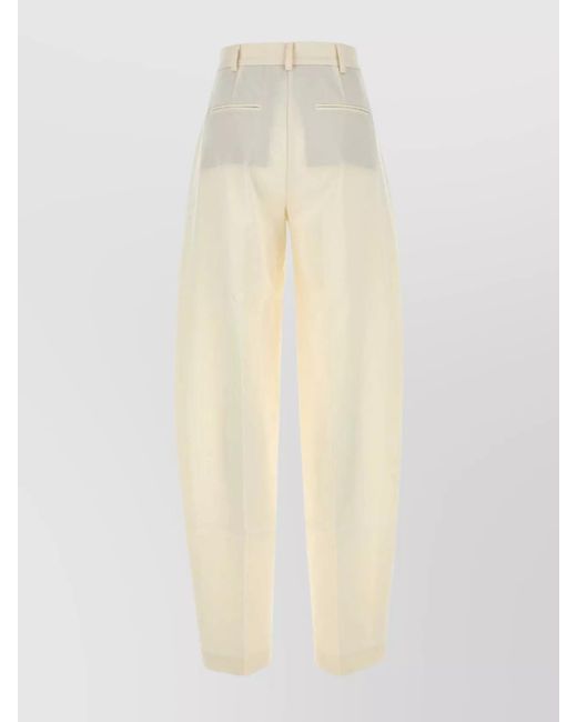 ANDAMANE White High-Rise Wide-Leg Tailored Trousers