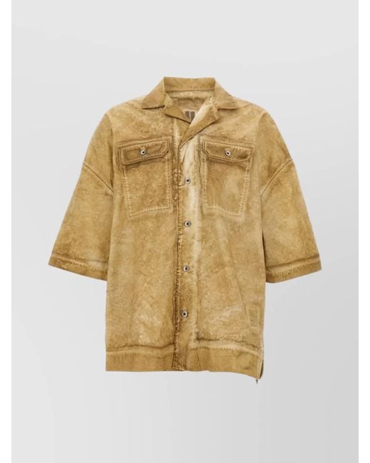 Rick Owens Natural 'Tommy Magnum' Shirt Featuring Tie Detail for men