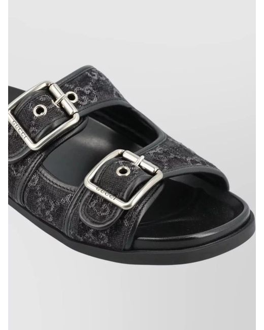 Gucci Black Rhein Slide Sandals Signature Gg Denim for men