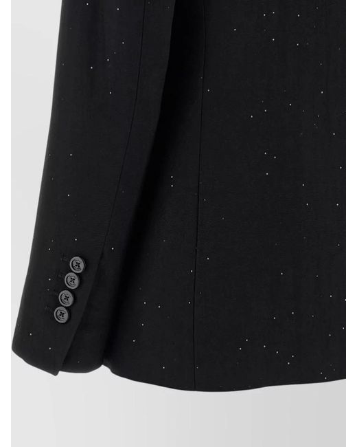 Herno Black Sequined Tailored Blazer Double Breasted Design
