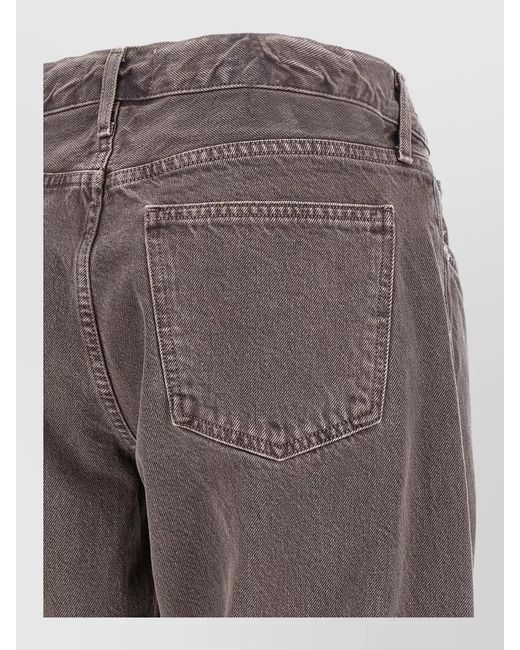 Agolde Brown Denim Low-Rise Straight-Leg Jeans