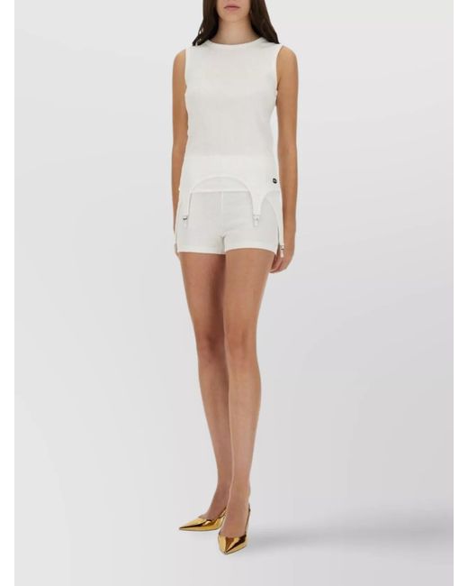Jean Paul Gaultier White Cotton Mini Shorts