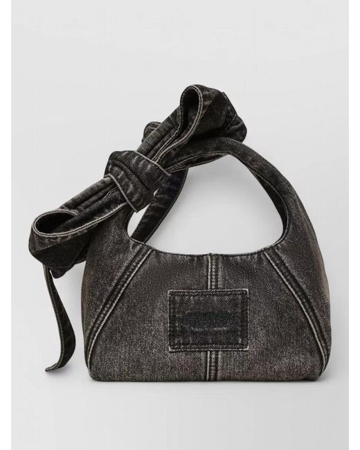 Marc Jacobs Black The Mini Sack Shoulder Bag Bow Strap