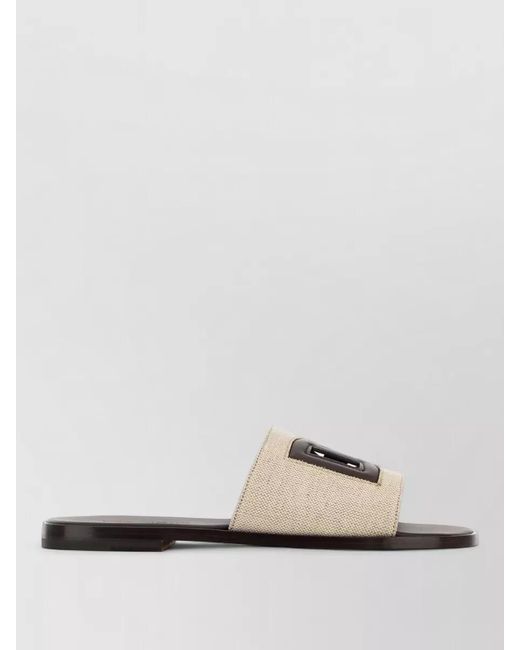 Dolce & Gabbana Multicolor Canvas Sandals Flat Sole Open Toe for men