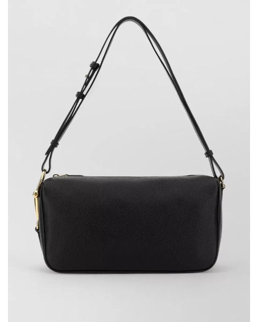 Gucci Black Leather Half Horsebit Medium Shoulder Bag