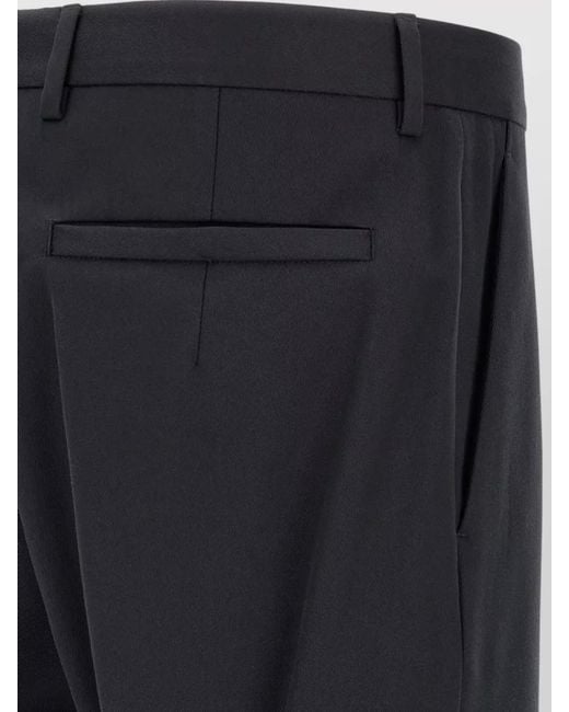 Zegna Blue Tailored Trousers Pleated Design Belt Loops for men