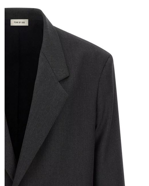 Fear Of God Black Tailored Single Button Blazer With Notched Lapel for men