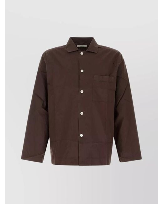 Tekla Brown Poplin Shirt