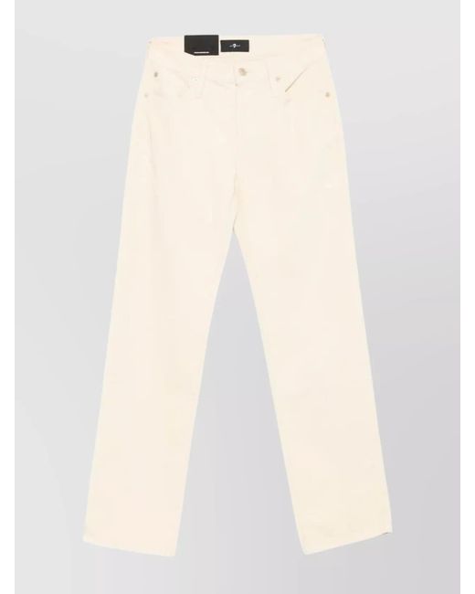 7 For All Mankind Natural Corduroy Straight-Leg Trousers
