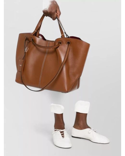 Max Mara Brown Leather Bucket Bag