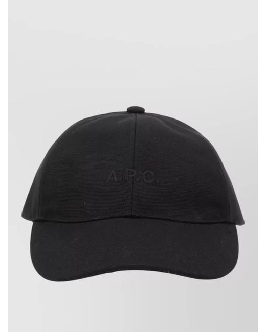 A.P.C. Black Charlie Logo Baseball Hat for men