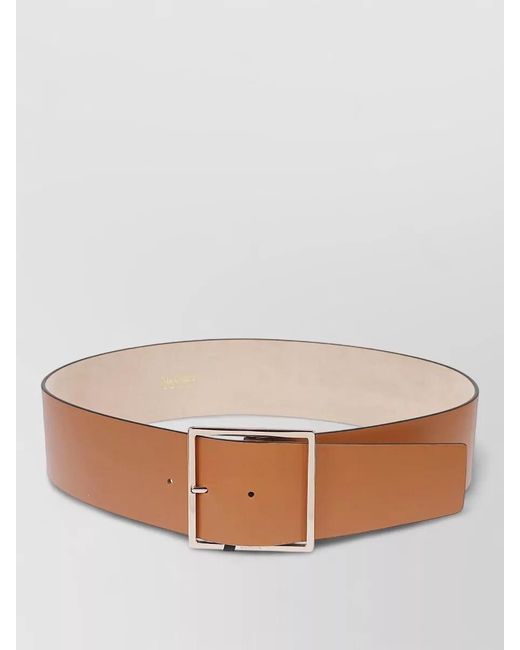 Max Mara Brown Belt Adjustable Length Smooth Finish Square Buckle