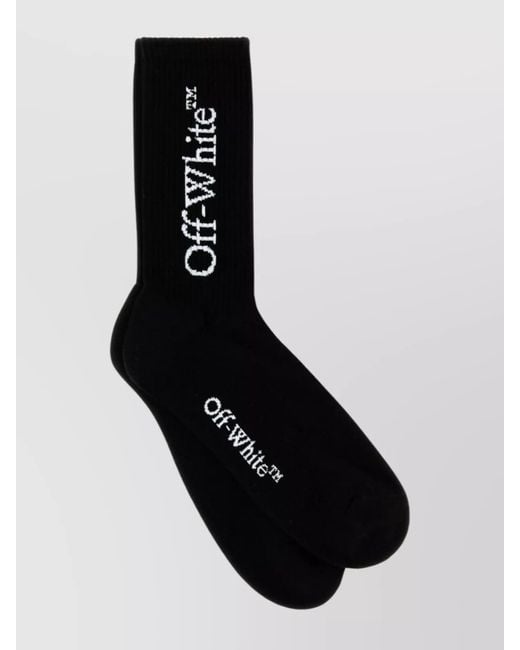 Off-White c/o Virgil Abloh Black Ribbed Cotton Blend Socks for men