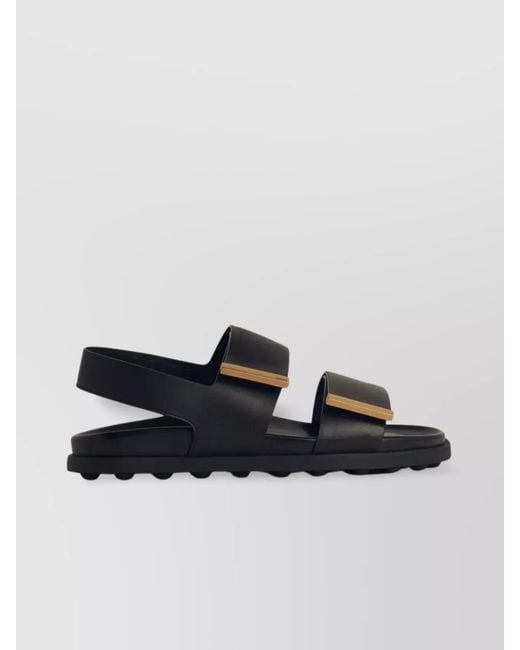 Tod's Black Leather Slingback Sandals