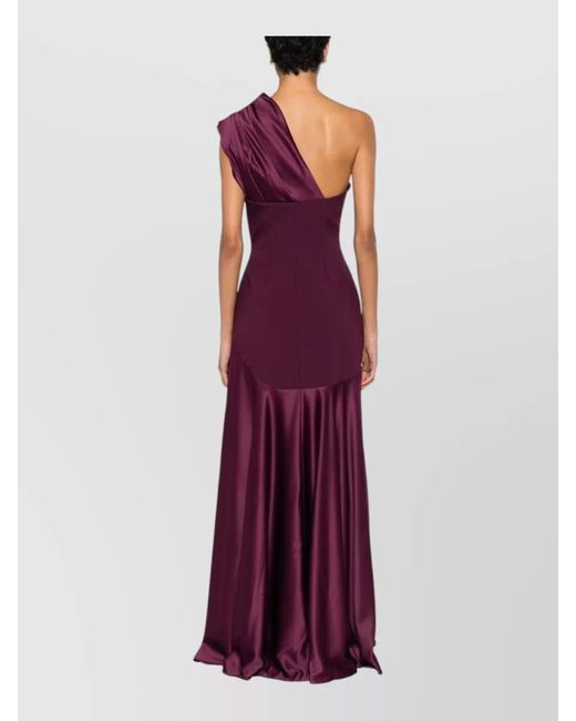 Solace London Purple Gabriela One Shoulder Backless Maxi Dress