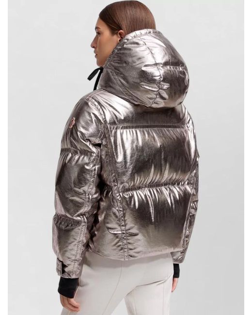 Moncler Gray Moncler Calaque Metallic Hooded Insulated Ski Jacket