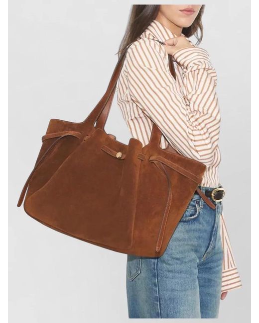 Tory Burch Brown Large Romy Suede Tote Bag