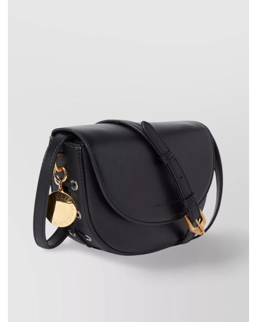Stella McCartney Black Frayme Faux Leather Shoulder Bag