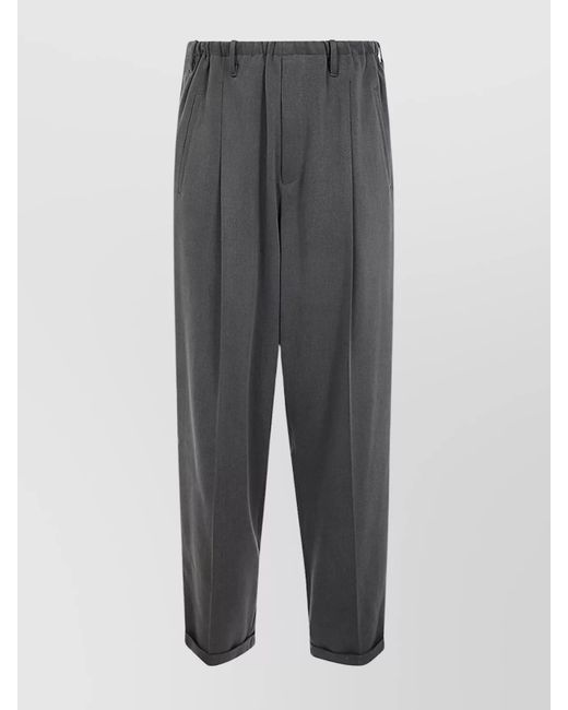 Magliano Gray Trousers With Belt Loops And Cuffed Hem for men