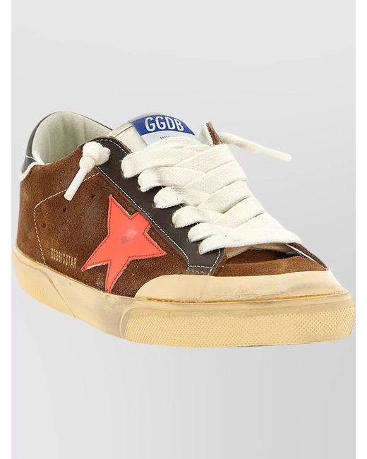 Golden Goose Deluxe Brand Brown Star Detail Suede Sneakers Rubber Sole for men