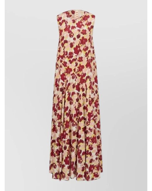 Marni White Empire Waist Maxi Dress Sleeveless Round Neckline