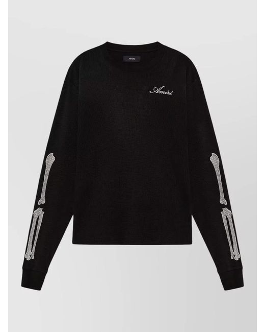Amiri Black Cotton Long Sleeve T-Shirt for men