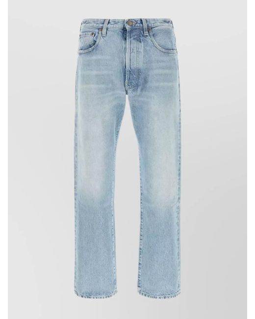 Valentino Garavani Blue Denim Mid-Rise Straight-Leg Jeans for men