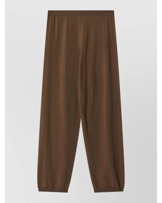 Frankie Shop Brown Relaxed Fit Pants Ribbed Cuffs Style